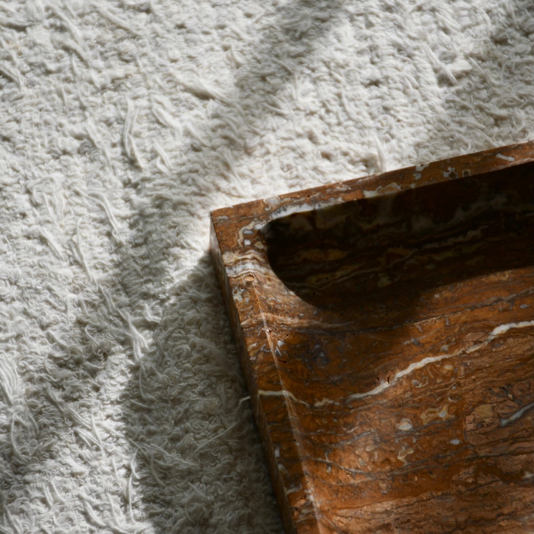 Marron Travertine - Geometric Tray