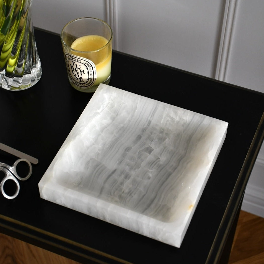 White Onyx - Geometric Tray