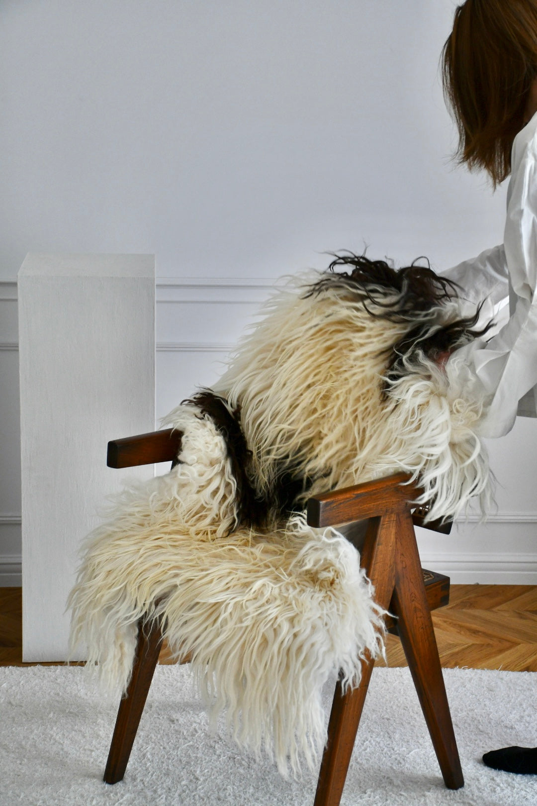 Icelandic Sheepskin - Black & White - Curly - 1