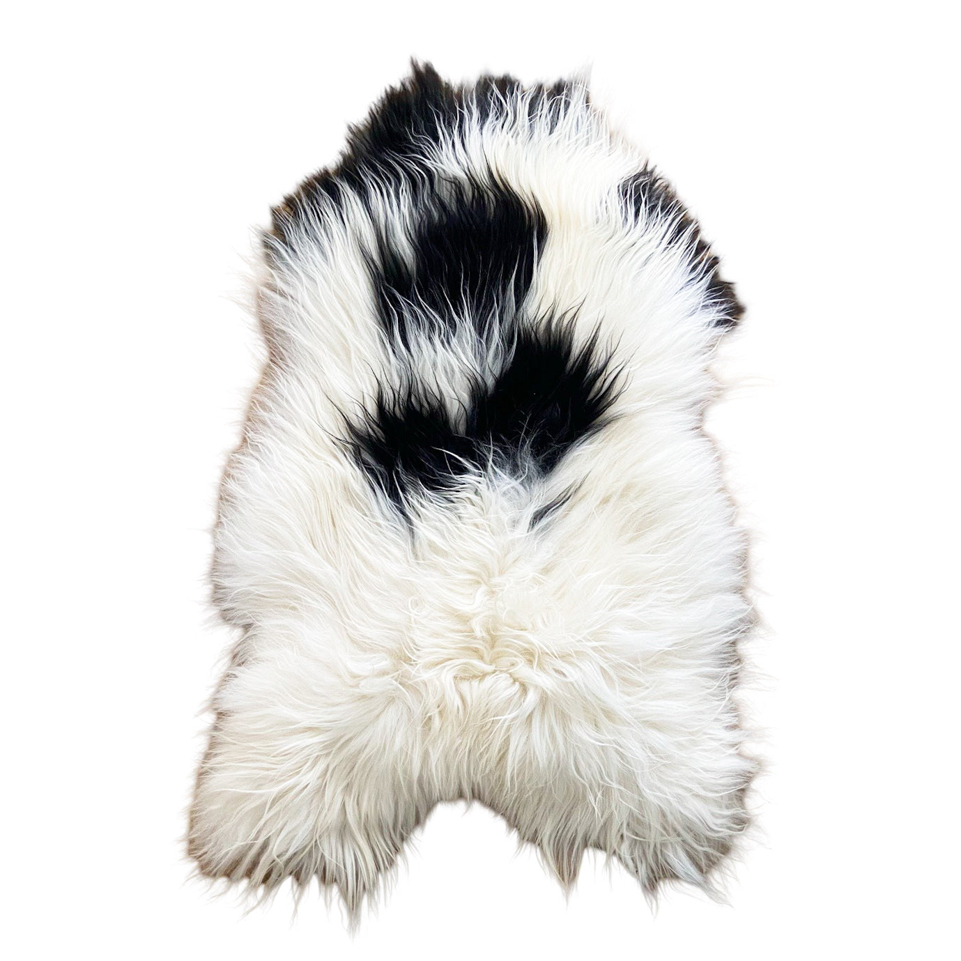 Icelandic Sheepskin - Black & White - Straight - 2