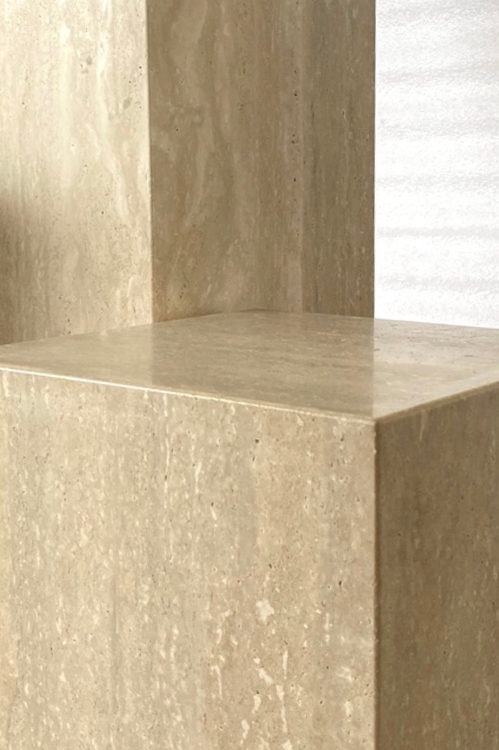 Travertine - Cubic Sidetable