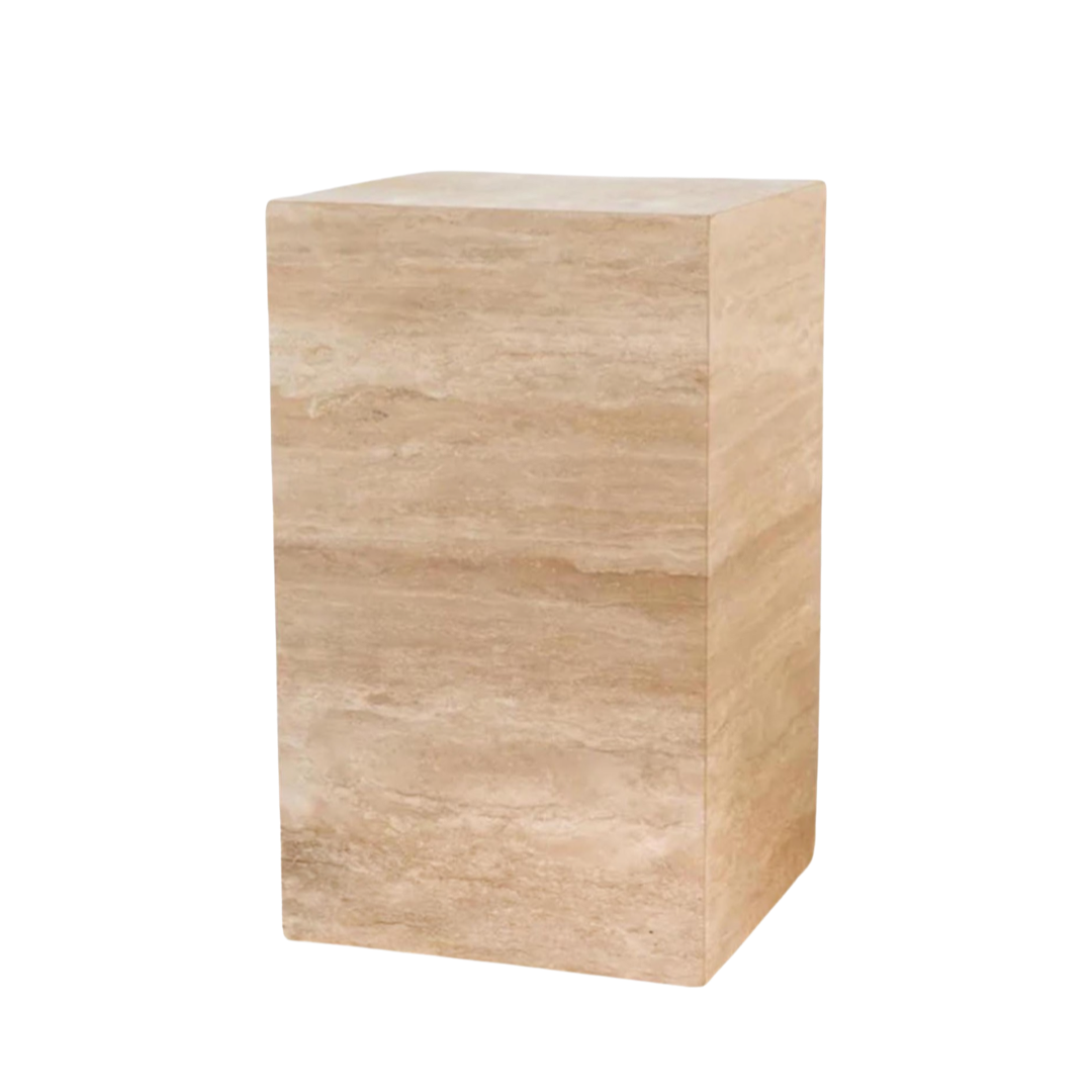 Travertine - Cubic Sidetable