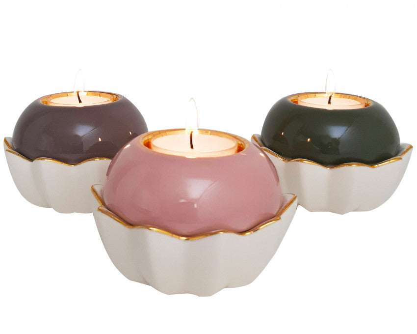 Lotus - Candle Holder - Khaki