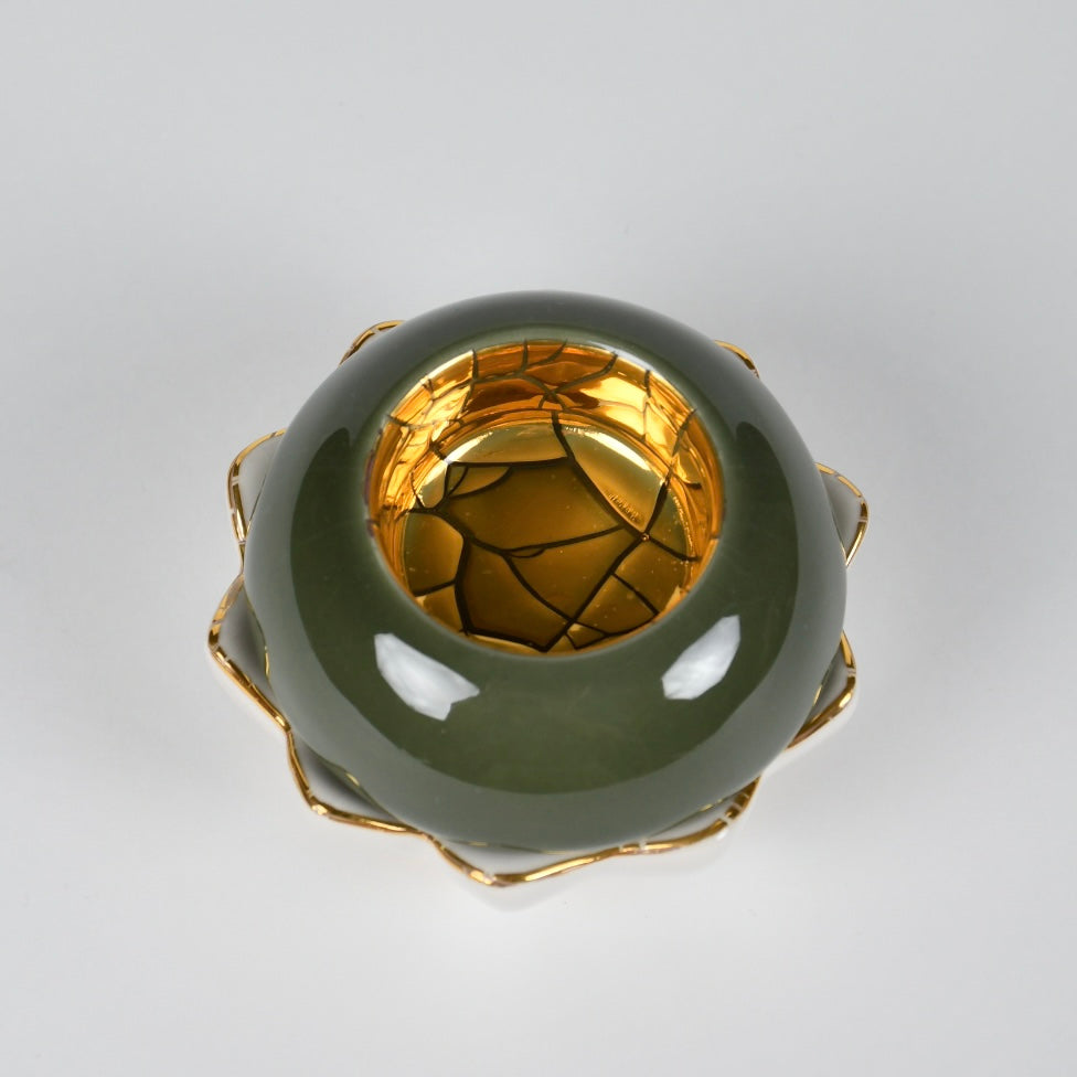 Lotus - Candle Holder - Khaki