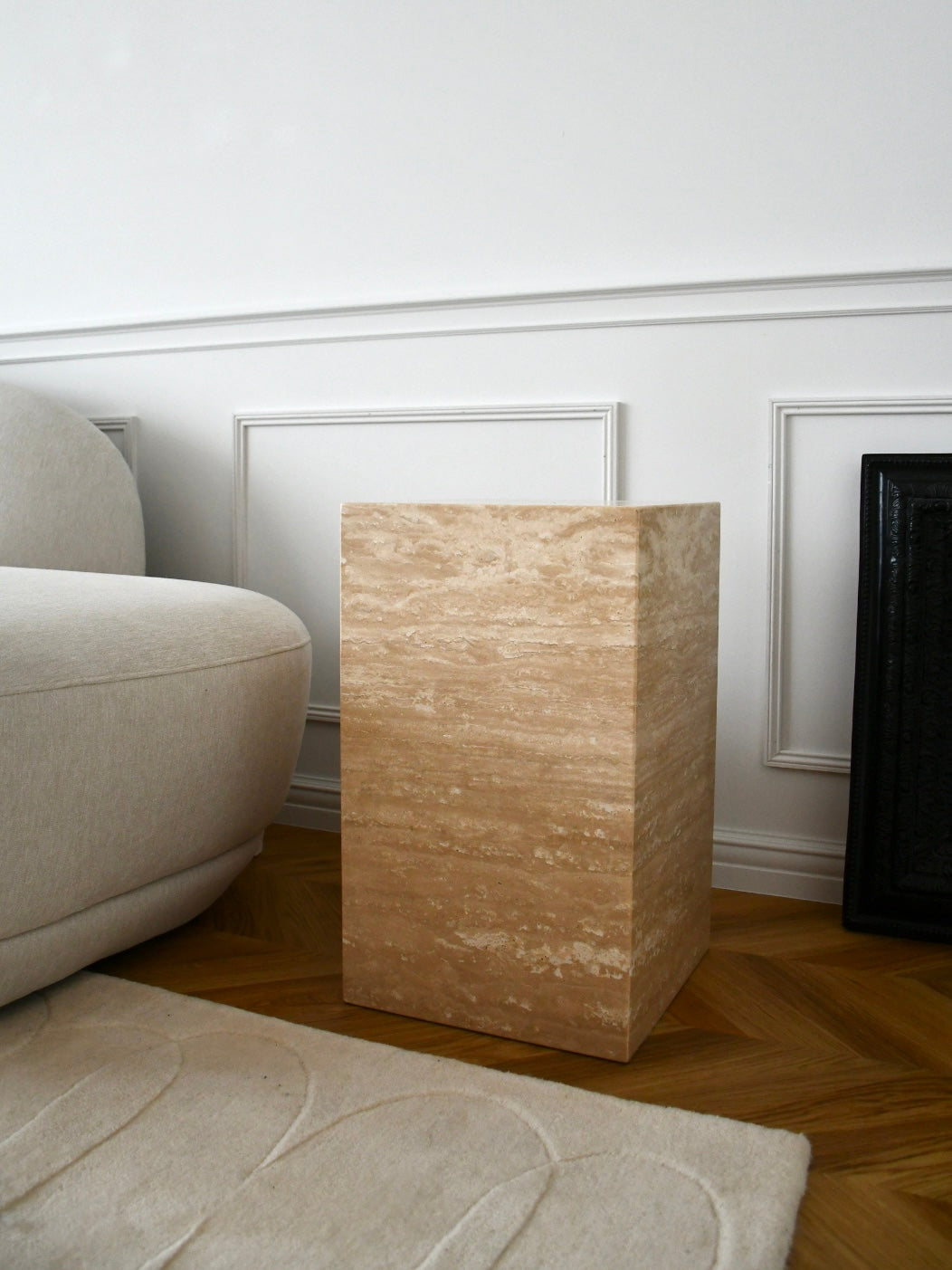 Travertine - Cubic Sidetable