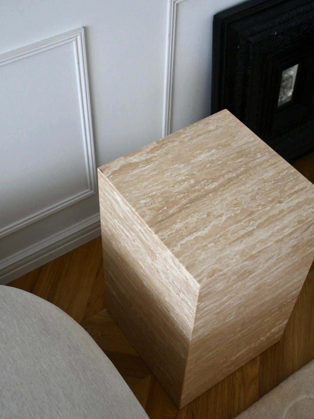 Travertine - Cubic Sidetable