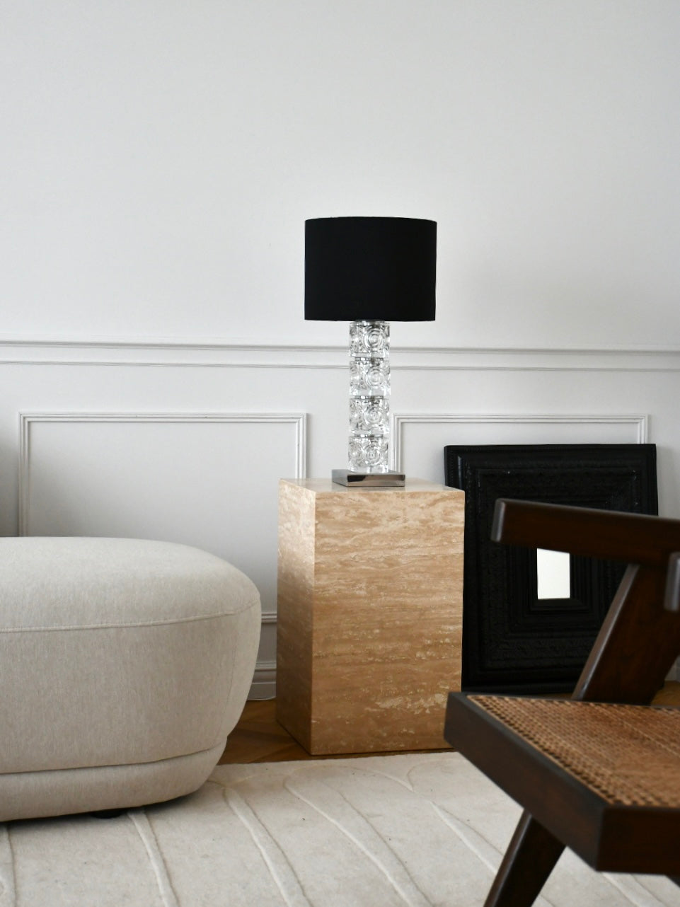 Travertine - Cubic Sidetable