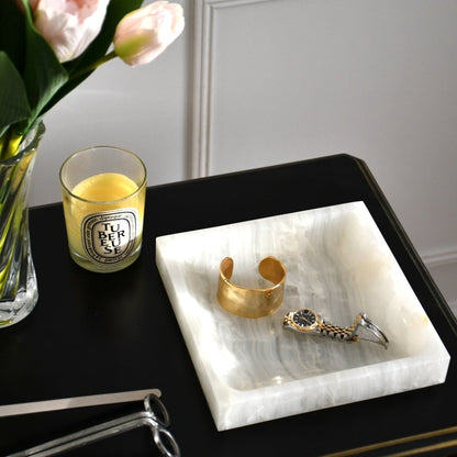 White Onyx - Geometric Tray