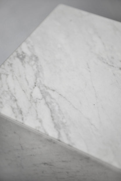 Carrara White - Cubic Sidetable