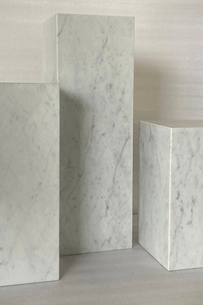 Carrara White - Cubic Sidetable